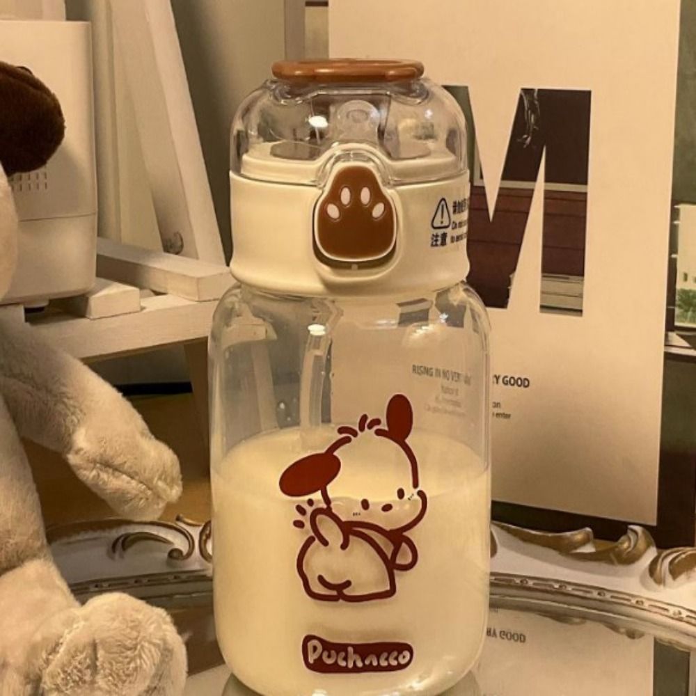 NQICZR Kuromi Chai nước có ống hút Cinnamoroll Anime Cốc uống nước Ngoài trời Cốc có ống hút Chai nước hoạt hình anime Học sinh nam nữ - 4