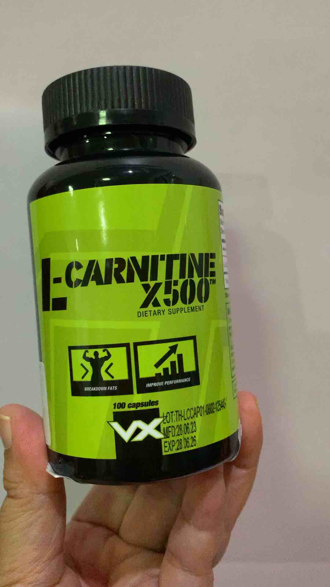 แอลคาร์นิทีน VITAXTRONG L-CARNITINE X500 100 CAPS เพิ่มพลังเผาผลาญ เพิ่มการใช้ไขมัน L-carnitine อัดแน่น 500 mg. ต่อเม็ด ปราศจากสารอันตราย และโลหะหนัก