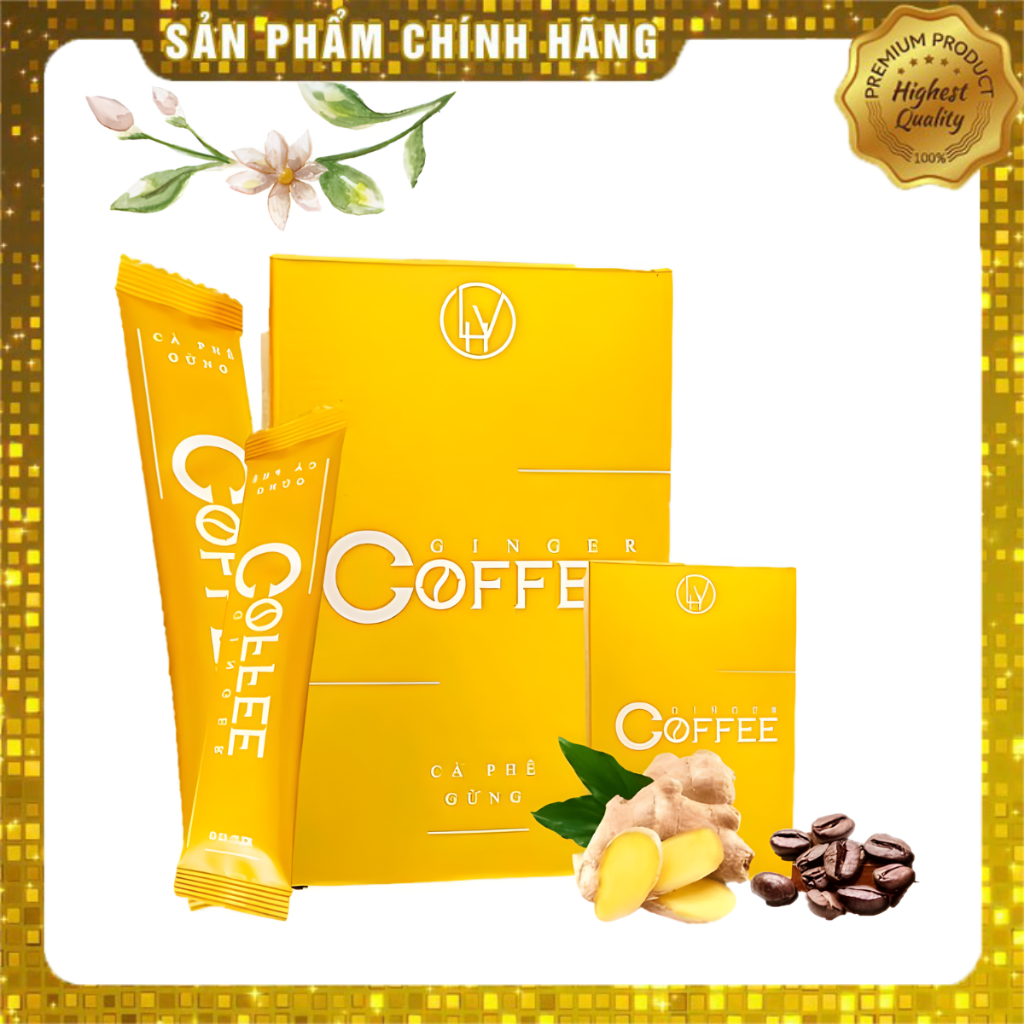 Cafe giảm cân Ginger coffee cà phê gừng giảm cân hộp 20 gói