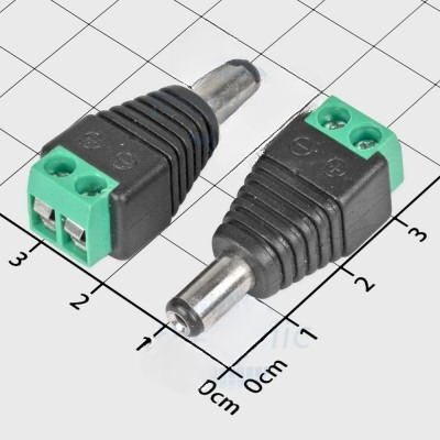 Jack Nối Nguồn DC DC5521  Đực Nối Dây Kim 2.1mm Kèm Domino