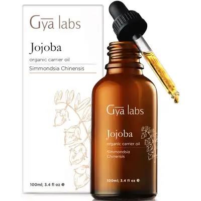Gya Labs Pure Jojoba Oil For Hair Growth, Hydrated Skin & Healthy Nails - 100% Pure, Natural, Cold Pressed, Unrefined & Hexane Free Carrier Oil Moisturizer for Dry Hair, Skin, Face & Nails (100ml)