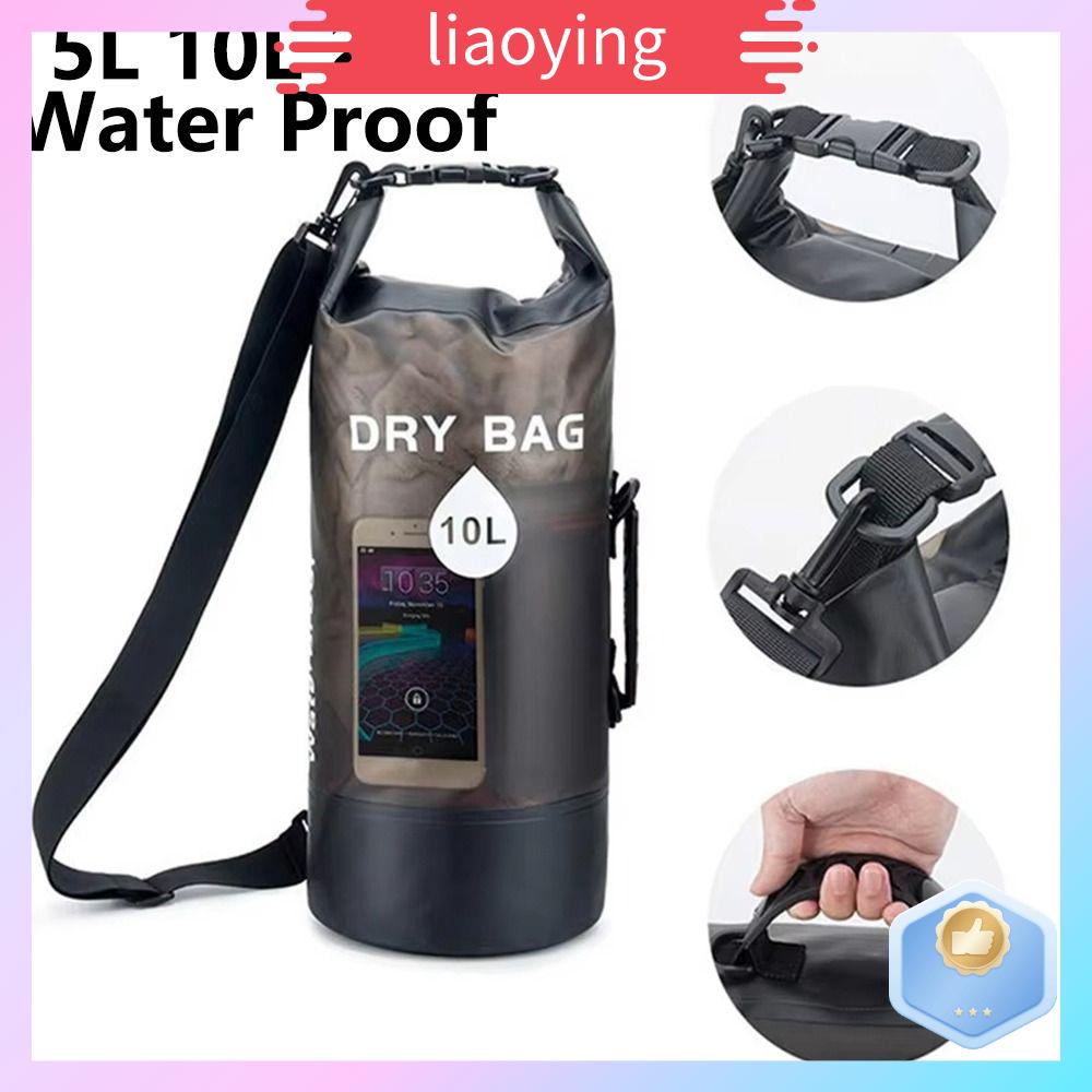 LIAOYING PVC Swimming Waterproof Bag 5L 10L 20L Transparent Beach Bucket Bag Durable Waterproof Dry Bag Outdoor