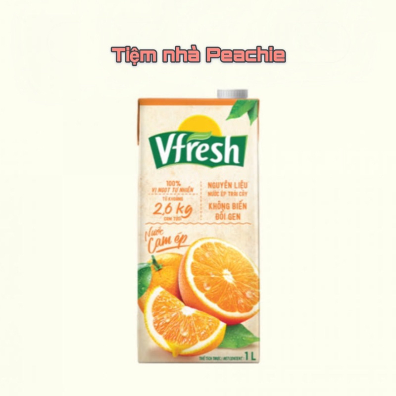 HOẢ TỐC Nước cam tươi Vfresh 1L được làm từ 2,6kg thật date mới