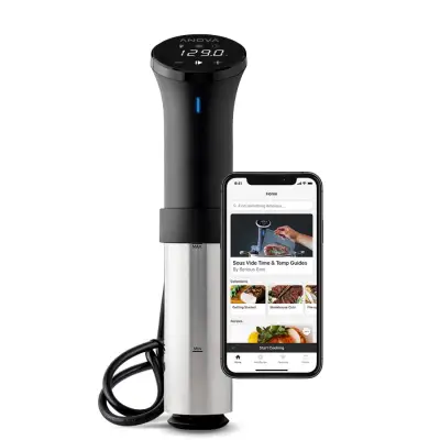 2021 New Anova Culinary Sous Vide Precision Cooker Cooking Machine with WiFi 1000 Watts Anova App Included, Black and Silver