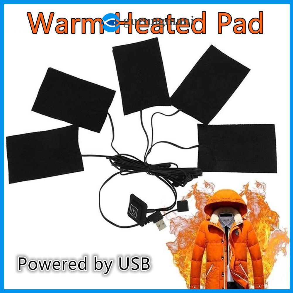 GURUNGMANI Sợi carbon Áo khoác vest USB Quần áo giữ nhiệt Miếng đệm sưởi ấm Ấm hơn Công cụ làm ấm mùa đông