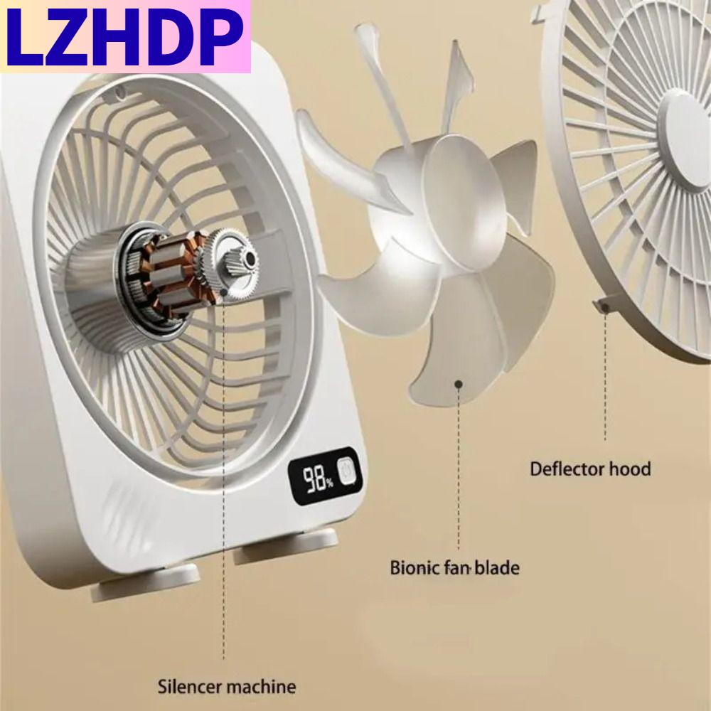 LZHDP Hoạt động yên tĩnh Quạt màn hình LED Pin tích hợp Màn hình kỹ thuật số Quạt để bàn di động Sử dụng không dây Dung lượng 1000mAh Quạt sạc điện Sử dụng trên máy tính để bàn Giá 629,642 Đồng*Miễn phí vận chuyển