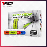 PGM Tour Response Golf Ball Stripe 2-Layer Distance Beginner Swing Speed | Bola Golf Stripe PGM 2 Layer Colourful