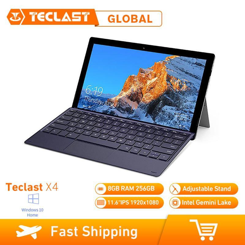 Teclast X4 2 in 1 Tablet Laptop 11.6 inch Windows 10 Celeron N4100 Quad Core 1.10GHz 8GB RAM 256GB SSD 2.0MP Front 5.0MP Camera HDMI with Keyboard