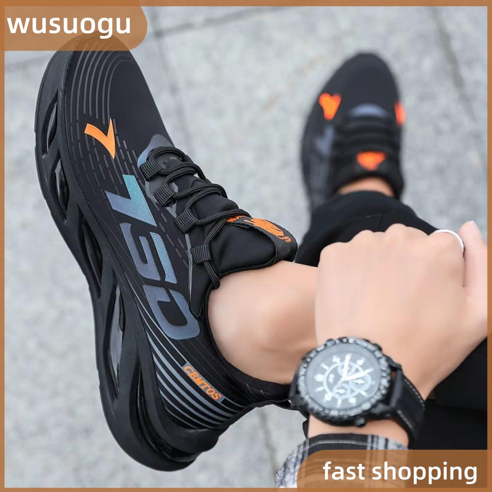 WUSUOGU Thoáng khí Giày sneaker nam thường ngày Chống trượt Chống mài mòn Giày chạy bộ Thời trang Đế mềm Giày sneaker thời trang Slip-On Dành cho Xuân Thu