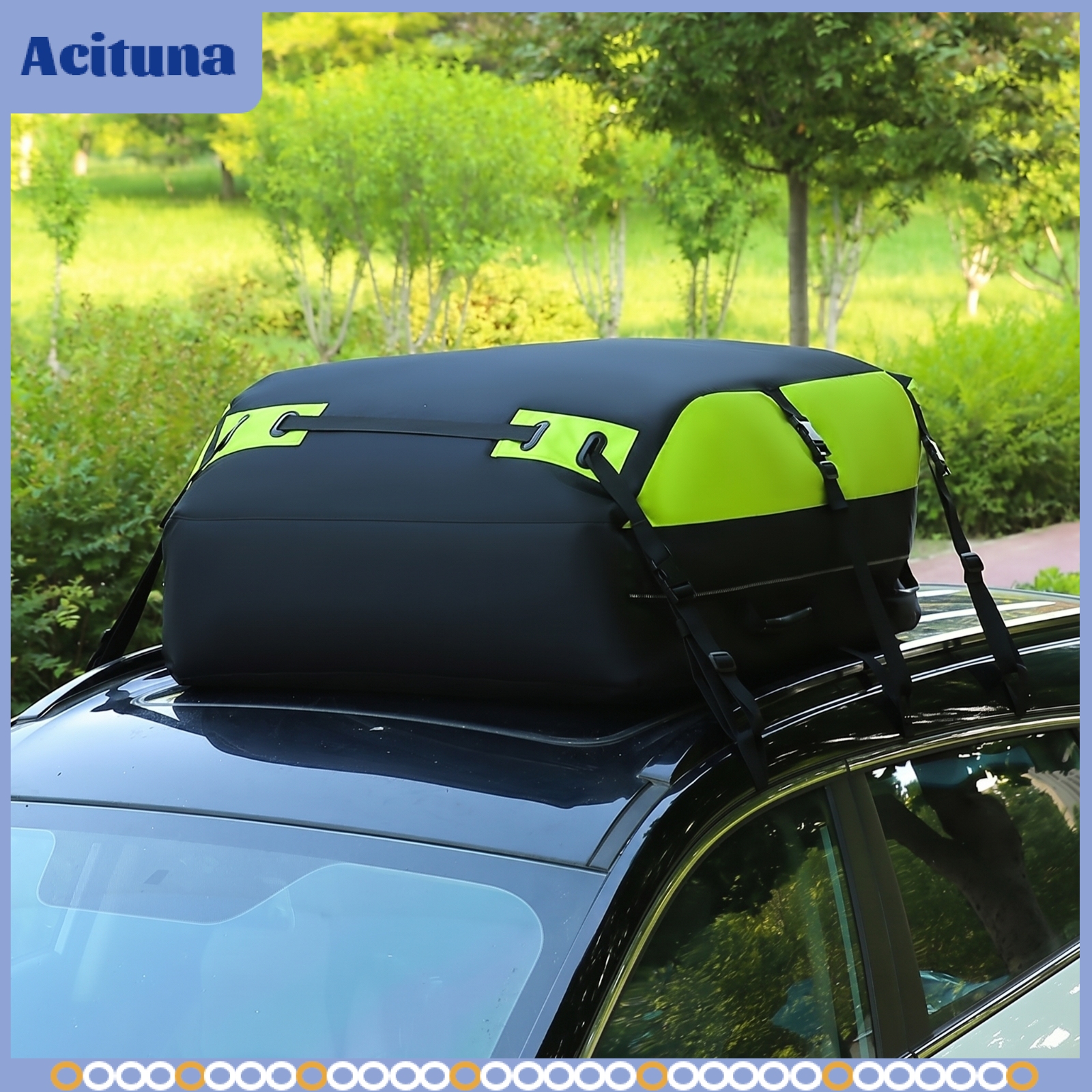 Acituna Reflective Car Roof Bag with Straps Extra Storage Car Roof Cargo Bag Long-Lasting Rooftop Cargo Carrier Portable for Campers, Road Trips ราคา 7,196 บาท*ส่งฟรี
