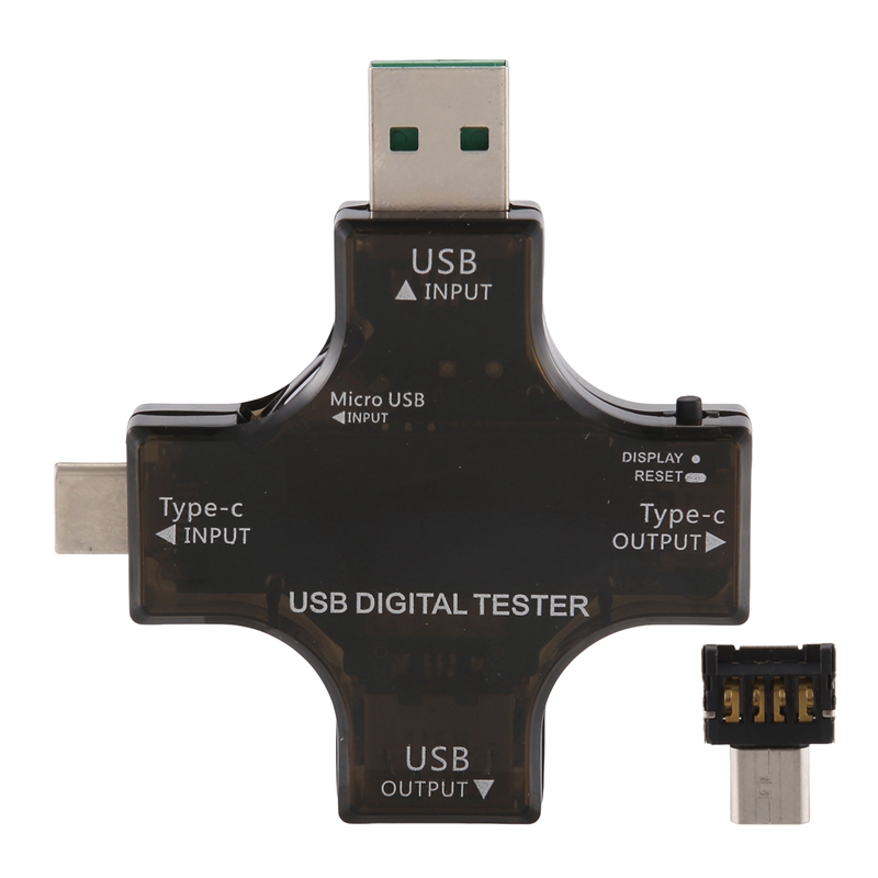 2 in 1 Type C USB Tester Color Screen LCD Digital Multimeter, USB C Voltage Current Voltmeter Ampere Voltmeter Detector
