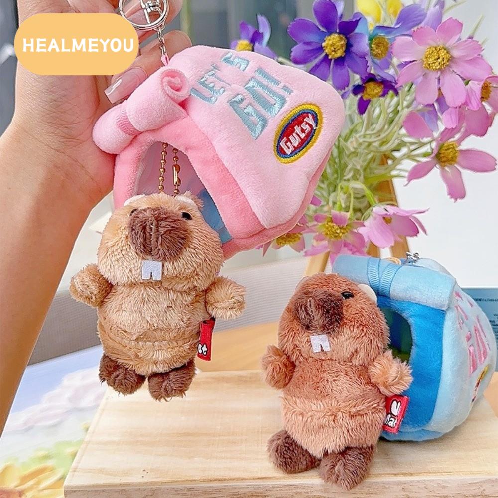 HEALMEYOU แบบพกพา ที่ห้อยกุญแจมาร์มอต ตลก การ์ตูน กระเป๋าเป้พวงกุญแจ ไม่ซ้ำใคร ผ้าพลัฌ พวงกุญแจกราวด์ฮอก นักเรียน ราคา 171 บาท*ส่งฟรี