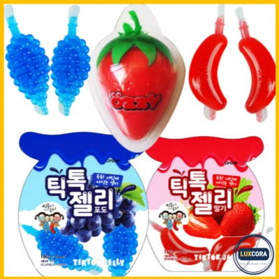 (ASMR) Tiktok Fruit Jelly / Grape / Strawberry (40g x 4pcs)
