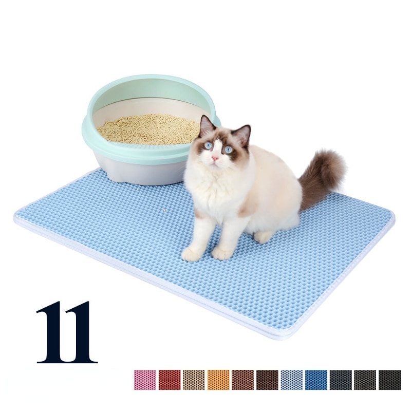 Hình mèo màu sắc thảm giữ bụi bẩn hai lớp mèo của Nhà Giường thú cưng cho mèo mat chống trượt miếng đệm sạch có thể giặt nhà vật nuôi essories không thấm nước
