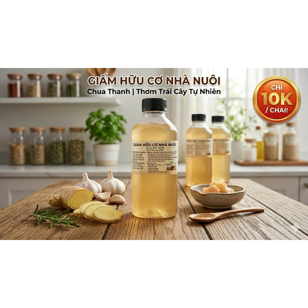 Giấm táo hữu cơ nhà nuôi thanh lọc cơ thể