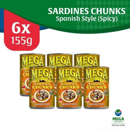 Mega Sardines Chunks Spanish Style 155g by 6's