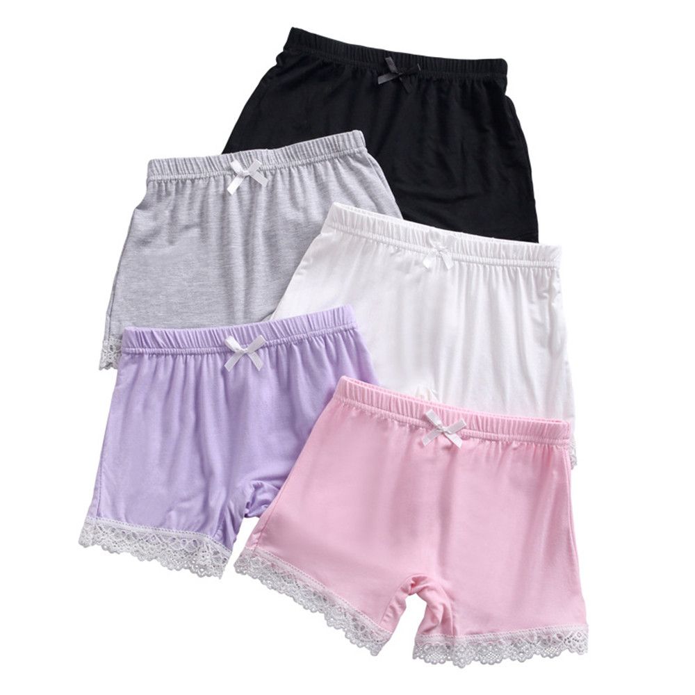 GAYE SPORTS Girl's Clothing Under Dress Shorts 3-12 Years Old Playground Gym Girls Safety Pants Bike Shorts Lace Shorts