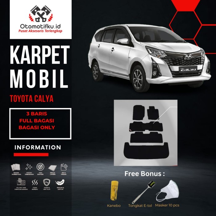 [ OTOMOTIFKU ] Karpet Mobil Toyota Calya Edition Bahan Double Layer Premium - Hitam Harga 1,749,000 rupiah*Gratis Ongkir