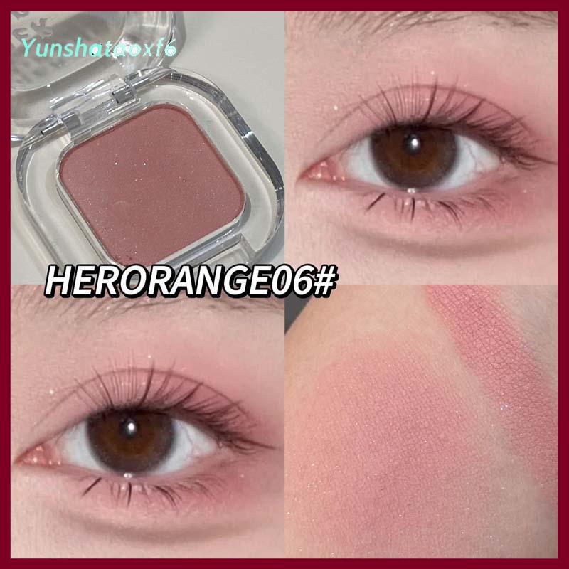 yunshataoxf Herorange đơn sắc Eyeshadow Palette Matte Eye Shadow Smoky ngọc trai long lanh Trái Đất thấp bão hòa Matte Eye Shadow trang điểm - 7