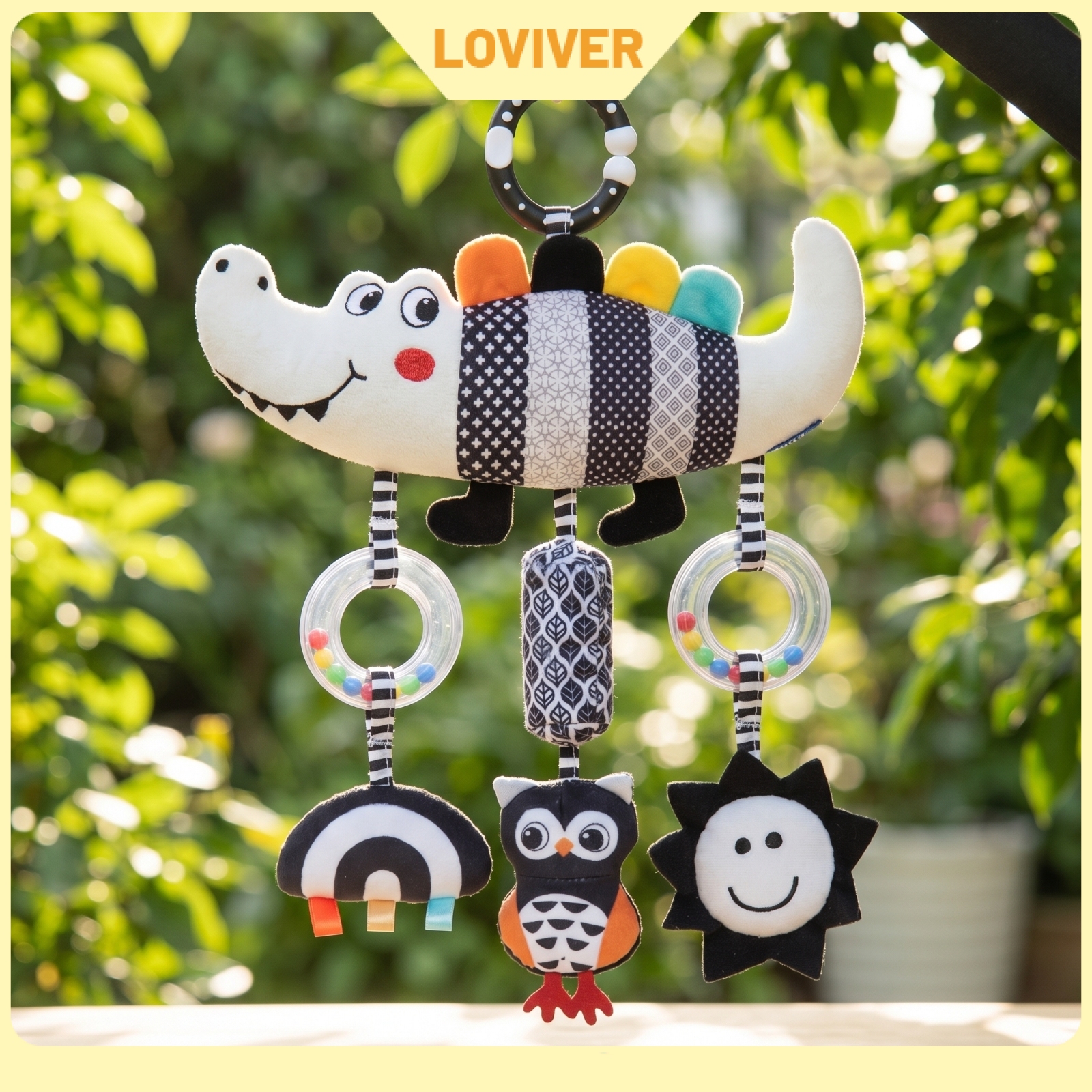 LOVIVER Soft Hanging Toy with Rattle Rings Lightweight Soft Stroller Hanger Portable Baby Rattle Hanging Toy Educational for Infants ราคา 7,951 บาท*ส่งฟรี