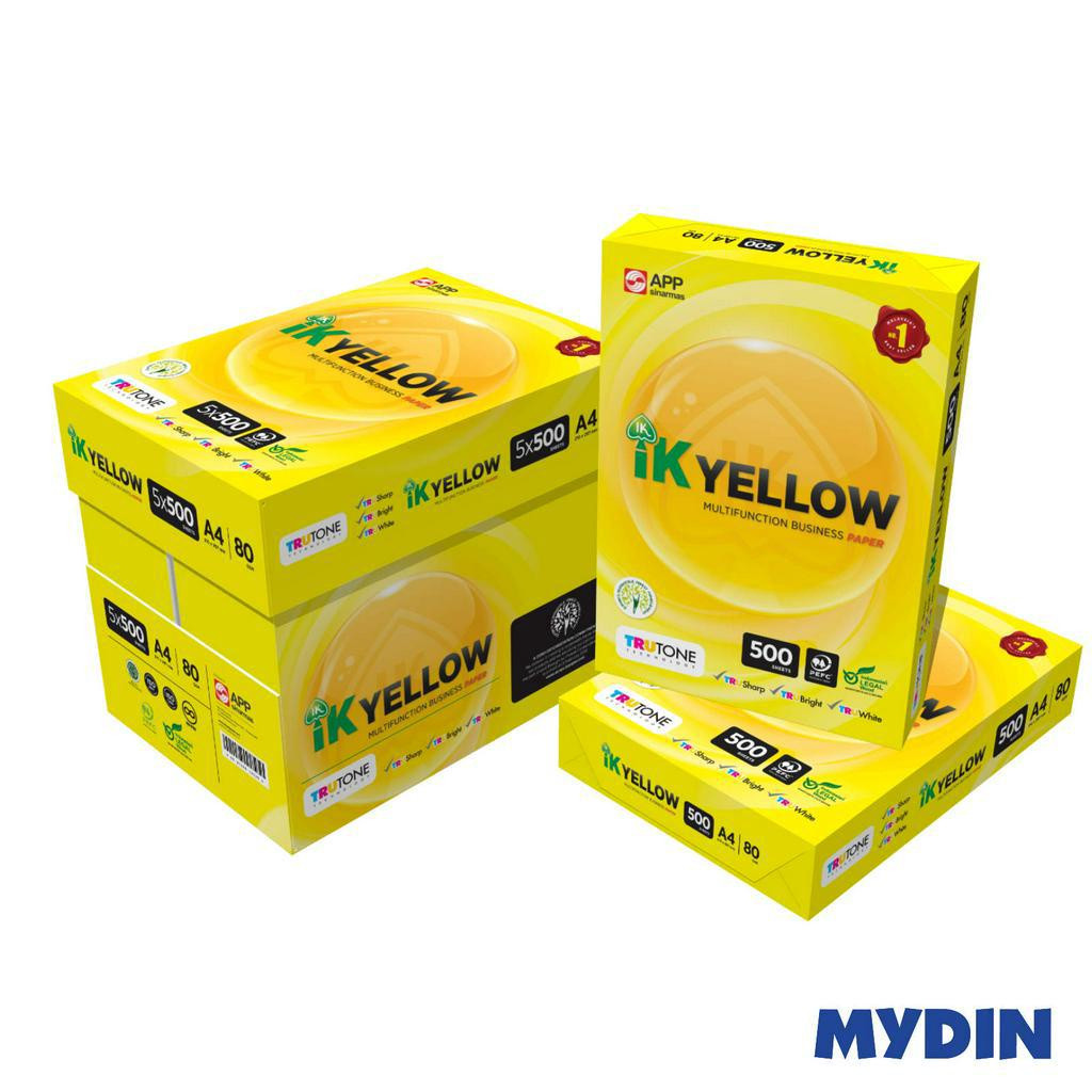 IK Yellow Copier Paper A4 (5 x 80gsm x 500s)