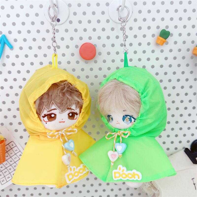 10cm Cute Yellow Green Raincoat Mini Idol Soft Cotton Doll DIY Clothes Accessory for Girls Fans Collection Gifts