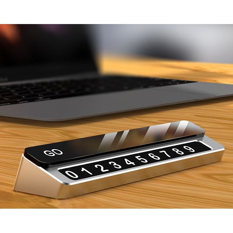 Bảng Số Điện Thoại GD Trên Taplo Ô Tô Kim Loại Nguyên Khối Cao Cấp Có Nắp Trượt Vân Gỗ Loại 1