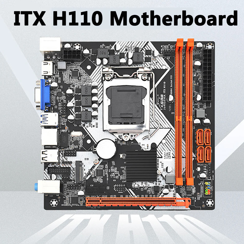 H110 LGA 1151 Motherboard for Intel Core CPUs, DDR4 Support