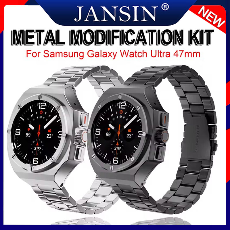 สาย สำหรับ Samsung Galaxy Watch Ultra 47 มม. คุณภาพดี Modification Kit โลหะ กรอบป้องกัน ฝาครอบเคส สายรัดสแตนเลสของสาย Galaxy Watch 7 Ultra ผู้ชาย สายนาฬิกา ราคา 2,197 บาท*ส่งฟรี