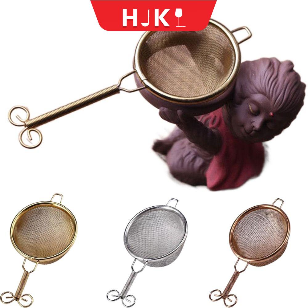 HJKL Dây thép không gỉ Rây lưới mịn Hình nón Tay cầm ngắn/dài Dụng cụ lọc trà Thoải mái Chống gỉ Rây nhỏ cầm tay Đồ dùng nhà bếp