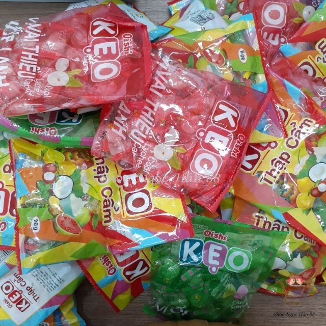  Combo 10 gói kẹo Oishi hương trái cây 90gr gói 