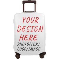 ZEEMIN Custom Personalized Luggage Cover 18-32 Inch Custom Travel Suitcase Protector Add Your Photo Text Design Elastic Luggage Covers