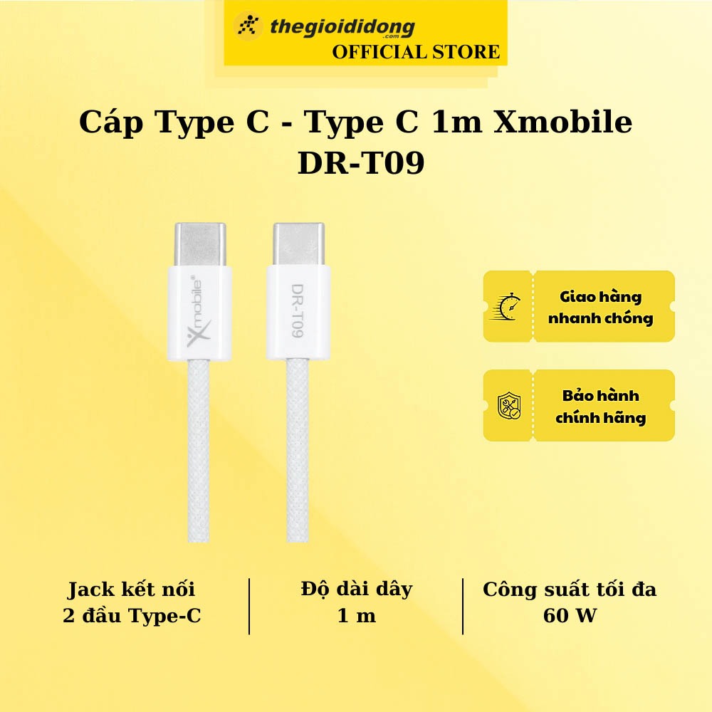 Cáp Type C - Type C 1m Xmobile DR-T09