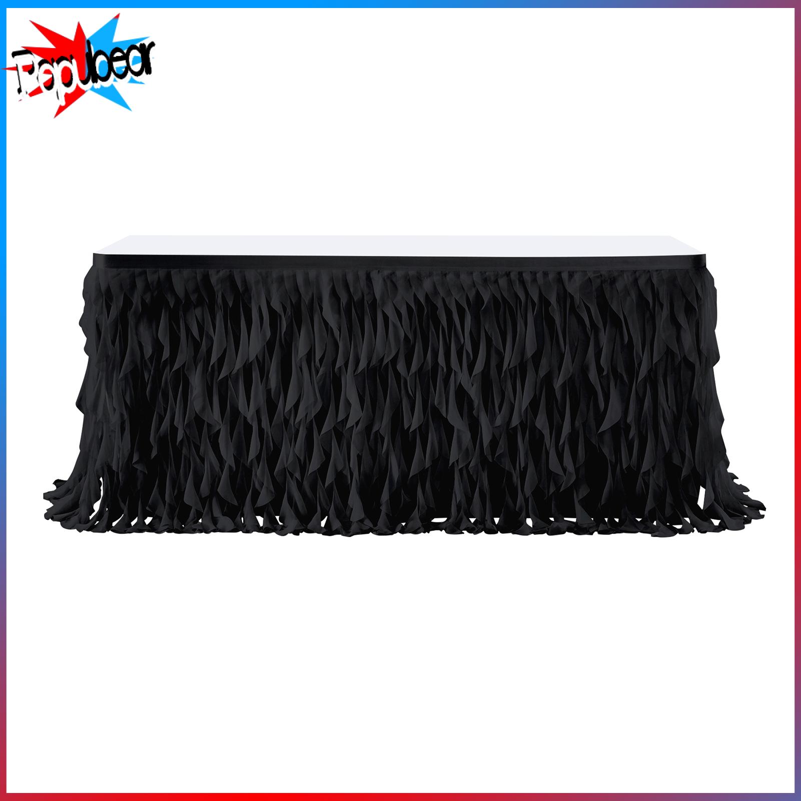 Trade Show Table Skirt Dessert Cake Table Skirt Curly Willow Ruffle Table Skirt for 6ft Rectangle Round Tables – Reusable Tablecloth for Baby Shower Birthday Wedding Party Candy Cake Tables ราคา 797 บาท*ส่งฟรี