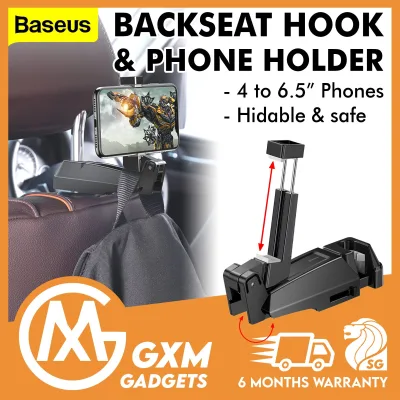 Baseus Vehicle Car Back Seat Hook Car Mount Holder For Phone 360 Degree Headrest Bracket Car Phone Holder