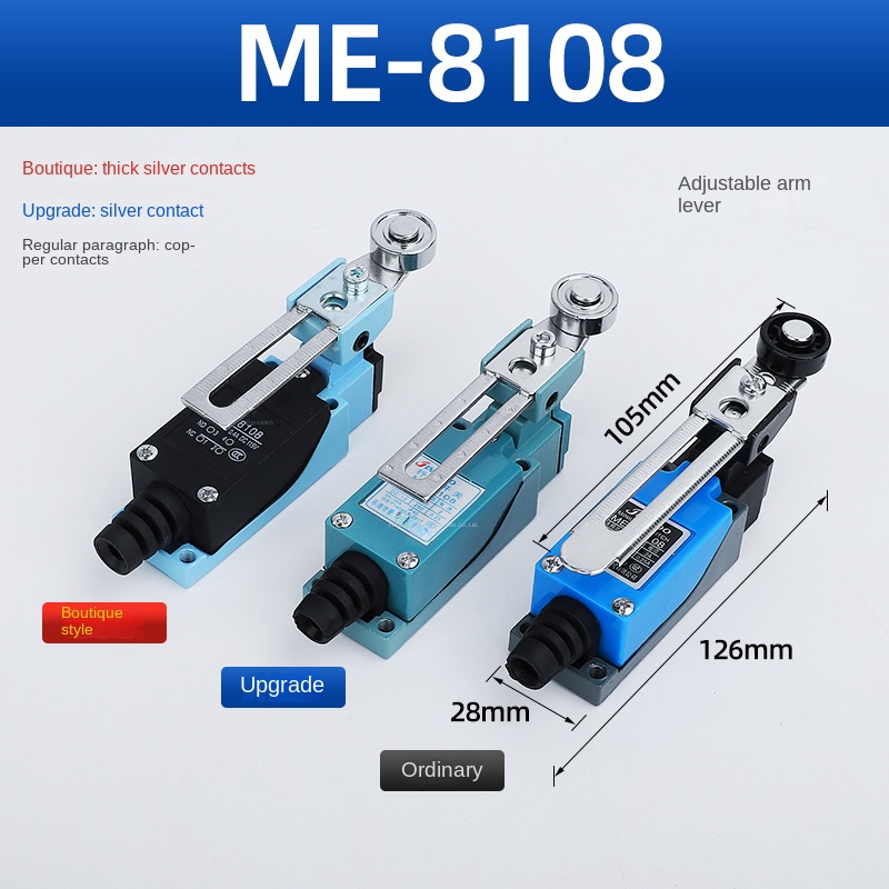 [ME-8108] Công Tắc Hành Trình | Limit Switch Cơ Khí | Đầu Dò con lăn 5A | Điều Khiển Máy CNC Chính Hãng - Loại tốt