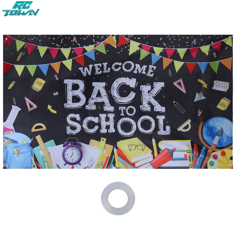 5x3FT Welcome Back to School Banner First Day of School Backdrop Banner Teachers and Students Party Supplies Classroom Office School Photo Back - 4
