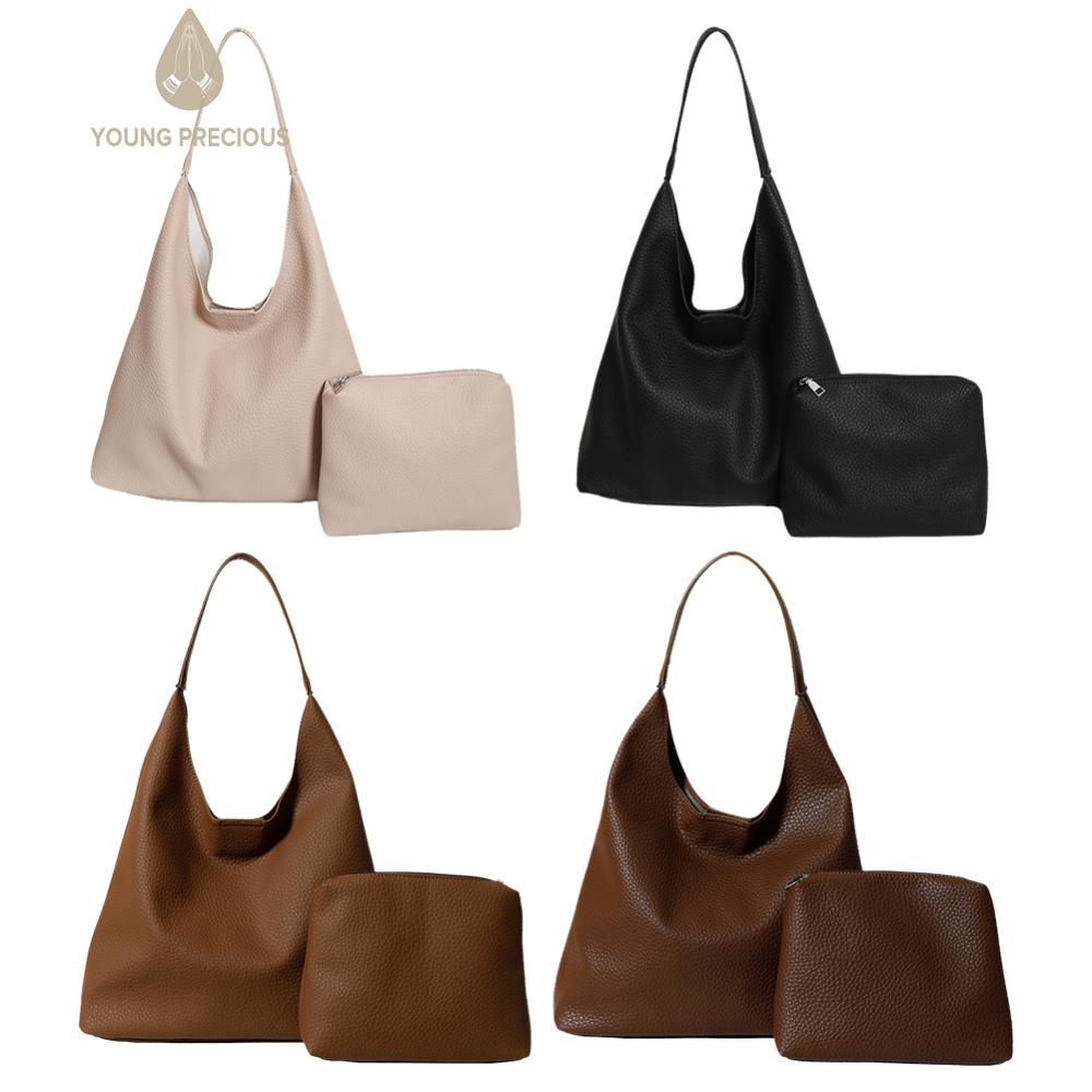 【Hàng mới】túi Tote cho nữ màu trơn Slouchy Túi hobo chất liệu da PU túi xách sức chứa lớn hợp thời trang cho du lịch làm việc