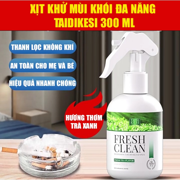 Xịt thơm khử mùi TAIDIKESI 300ml – Hương trà xanh thanh mát, khử mùi thuốᴄ lá, dùng được cho bà bầu và trẻ nhỏ