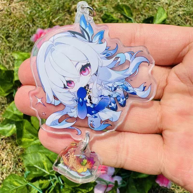 Genshin tác động Dahlia skirk Mặt dây chuyền Nhân Vật Game móc gắn chìa khóa Acrylic Keyring Bộ sưu