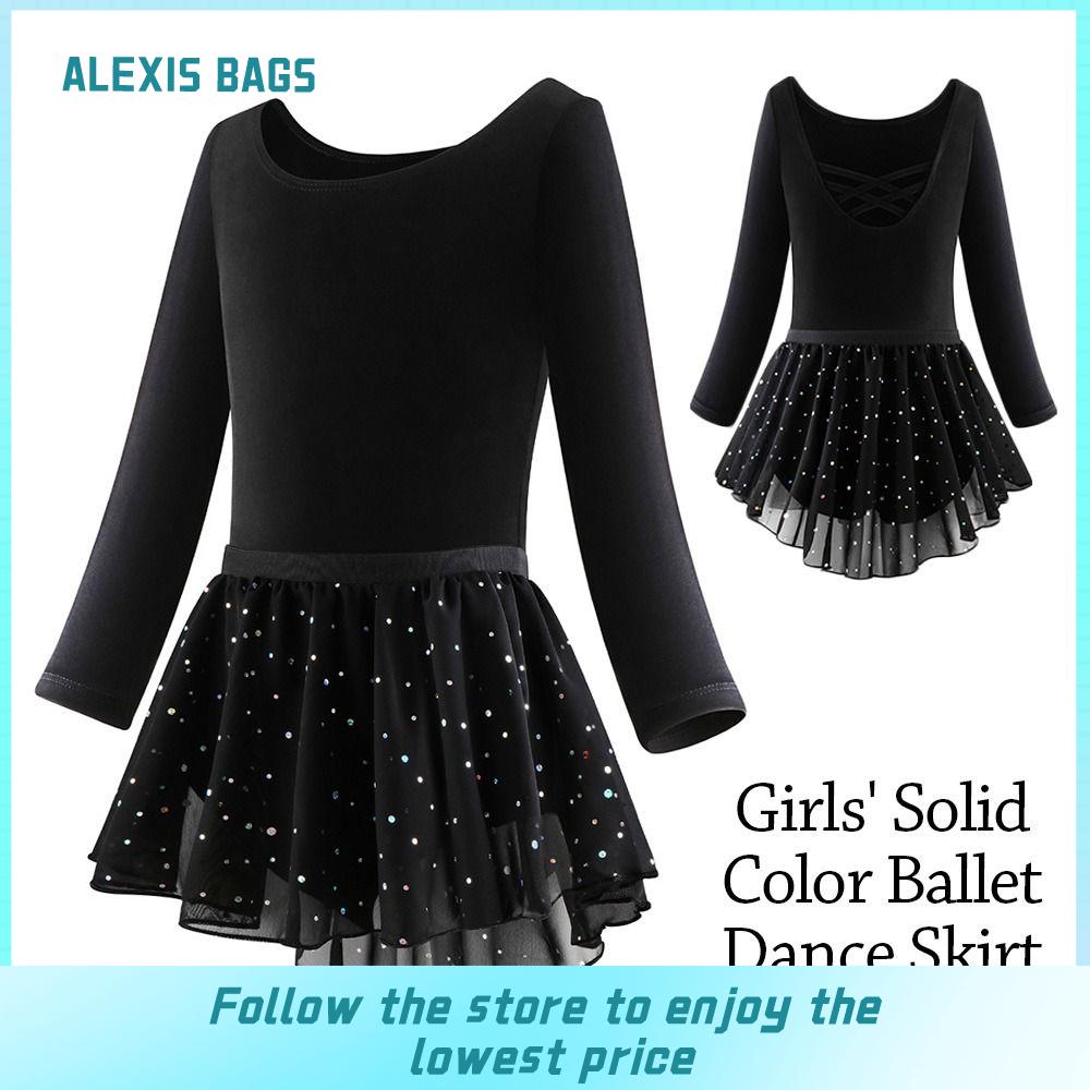 ALEXIS BAGS Áo dài tay Váy ballet cho trẻ em Bông Đầm sequin Váy tutu ballet Thời trang Váy tiệc Trang phục khiêu vũ Bé gái