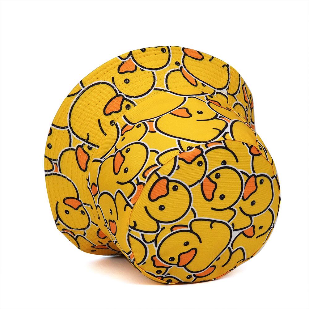 Cute Cartoon Duckling Printed Fisherman Travel Beach Unisex Lightweight fisherman Hat, Outdoor