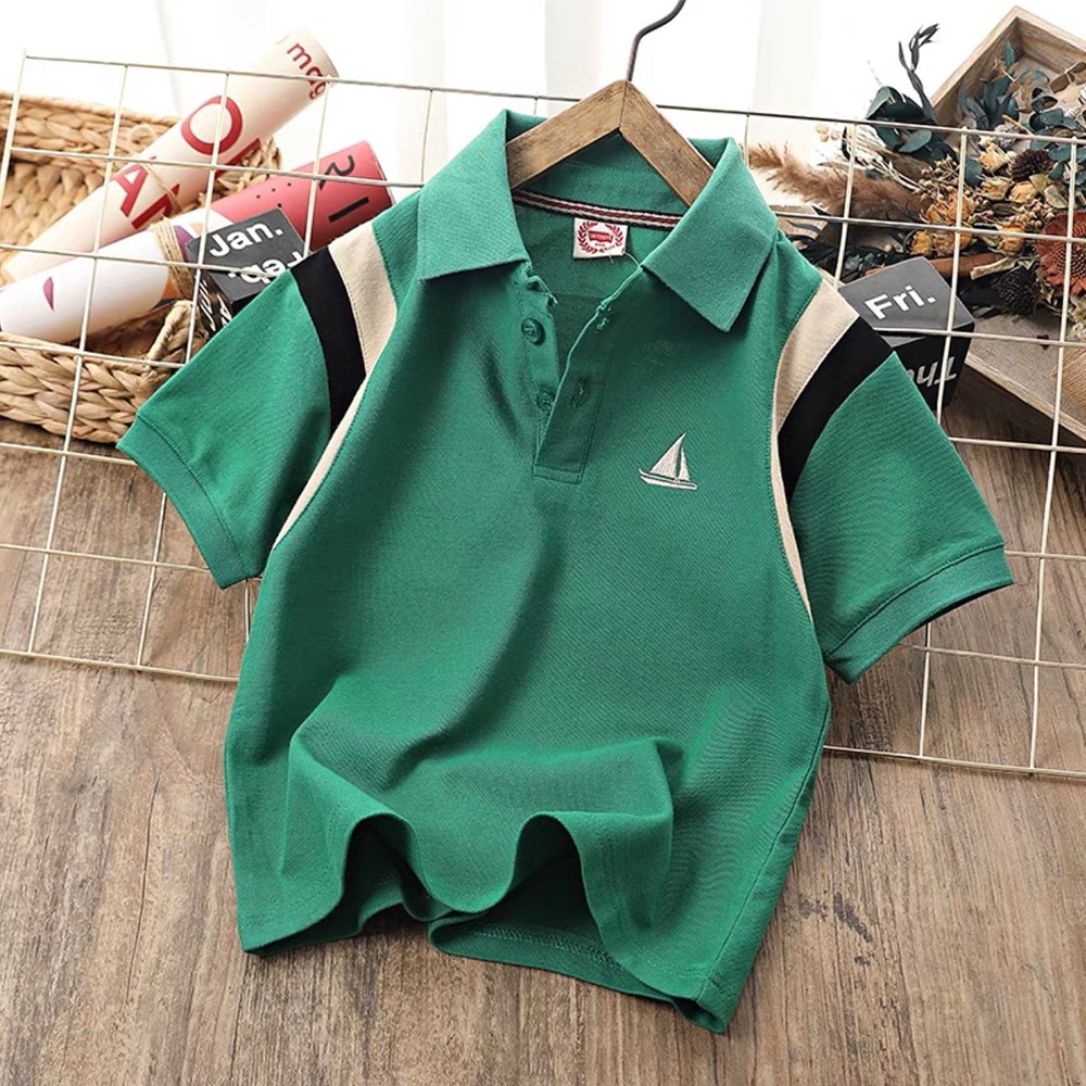 Áo thun áo polo bé trai, áo có cổ cho bé chất cotton size đại đến 65kg - Áo polo thuyền