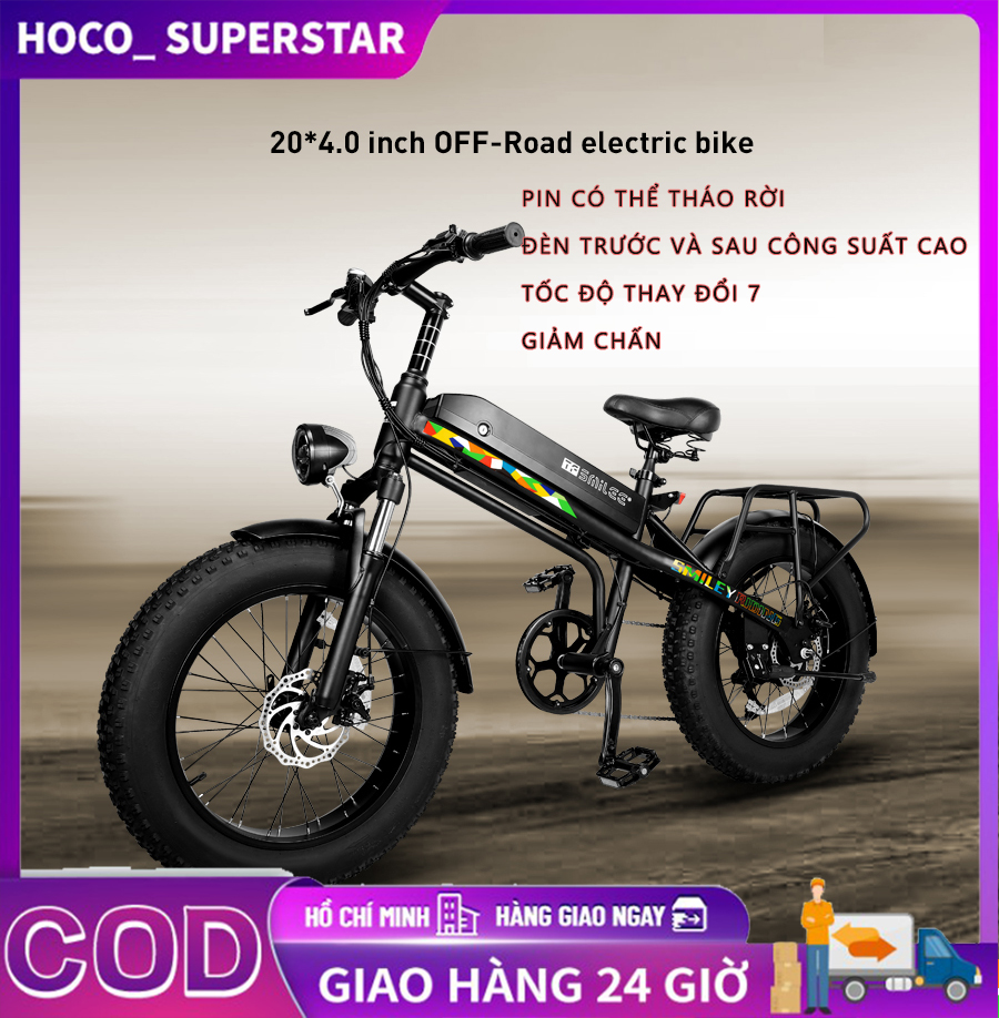 Xe đạp trợ lực điện gấpModel 7 tốc độ 500W xe đạp trợ lựcxe đạp điện cho học sinh cấp 2 Pin 48V/10.4