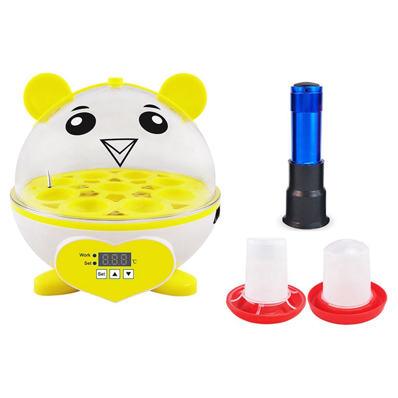 (TENK) 9 Incubators for Hatching Eggs, Temperature Control for Hatching Chicken with Light and Feede