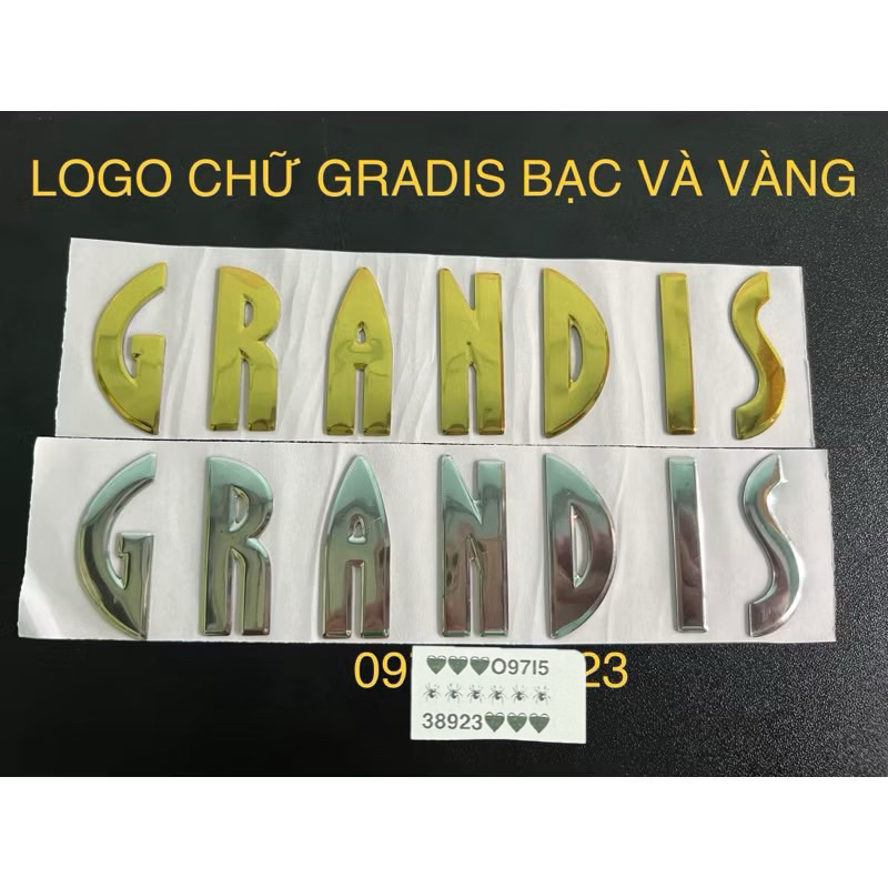 LOGO CHỮ GRADIS BẠC VÀ VÀNG HÀNG ĐẸP