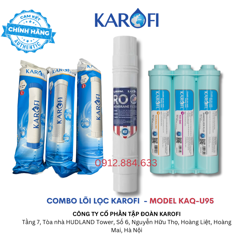 Bộ 10 lõi lọc nước Karofi cho máy U95 U05 P95.... Hàng chính hãng