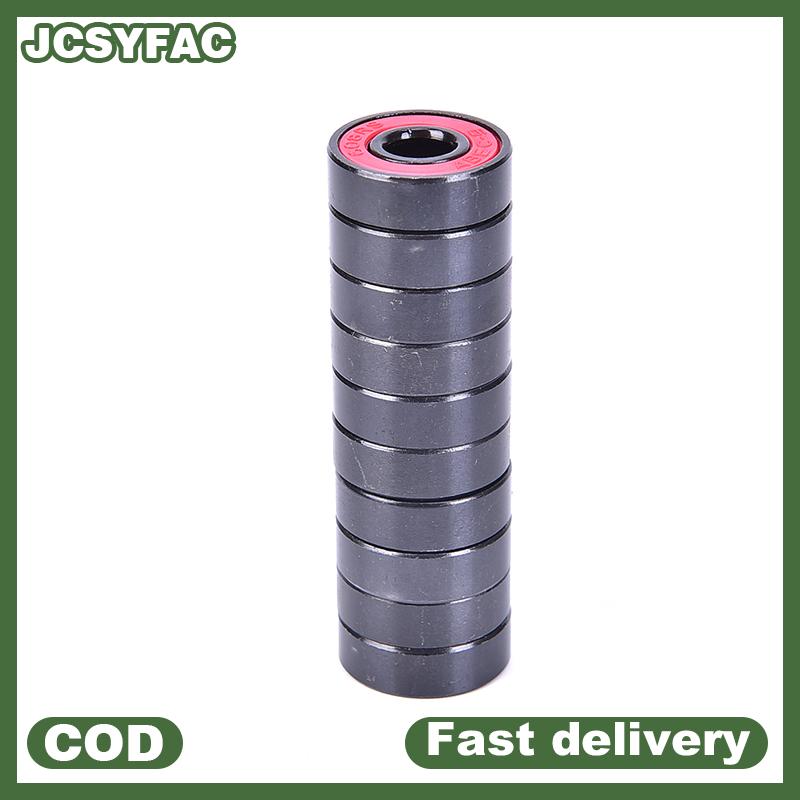 JCSYFAC 10Pcs set 608 2RS Bearing Deep Groove Steel Sealed Ball Bearings 608RS 608-2RS