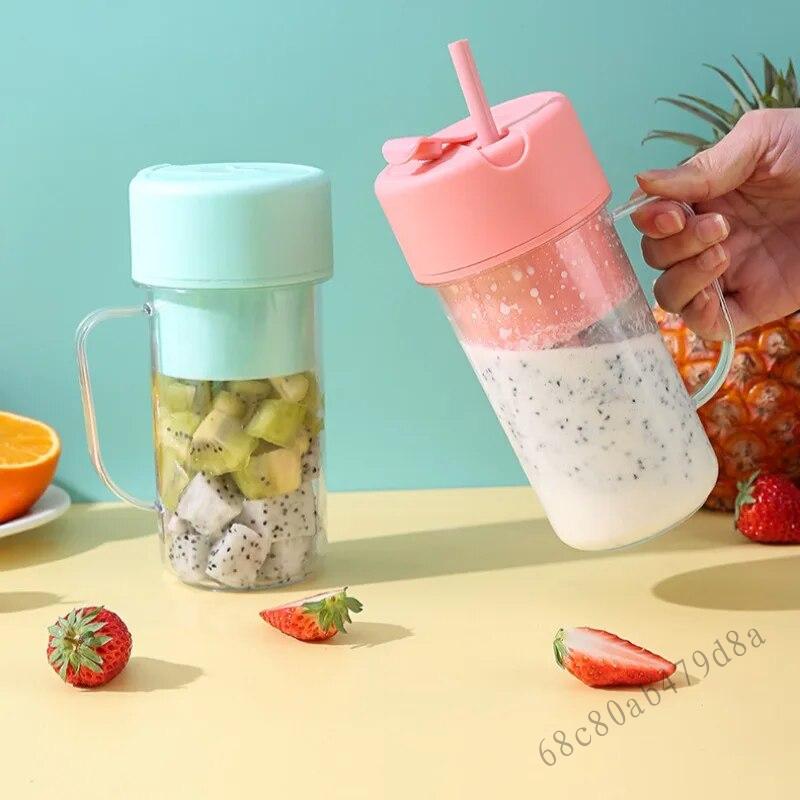 Máy xay sinh tố mini di động - có thể sạc lại bằng ống hút và cốc nước ép