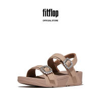 FitFlop LULU Womens Crystal-Buckle Leather Back-Strap Sandals - Classic Beige (E1F-B41)